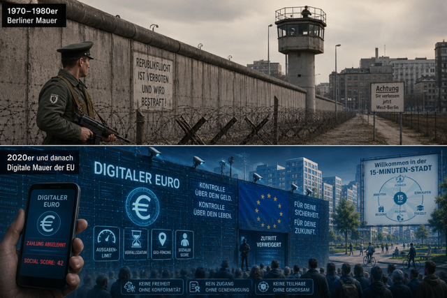 Berliner Mauer und digitaler Euro