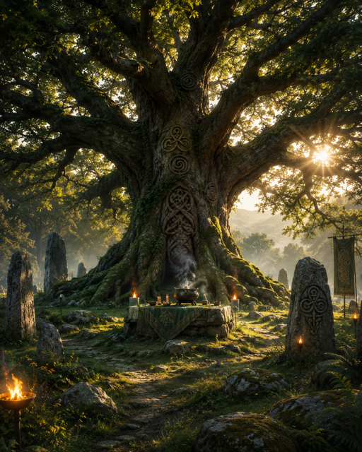 Heiliger Baum im Wald